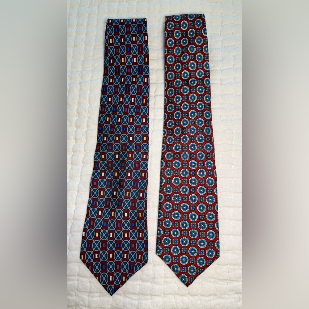 Two Men’s Vintage Silk Ties Neckties
